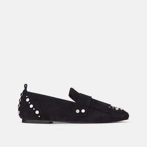Zara Black Studded Loafers
